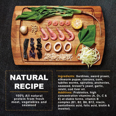 Ultra Fresh Apex Guppy ingredientes naturales para nutrición completa de guppies.