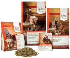 UltraCruz granulos con glutamina para apoyo metabólico en caballos.
