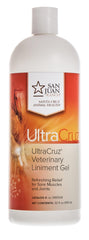 UltraCruz linimento gel para caballos, aplicación localizada para apoyar la zona muscular.