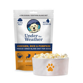 Under the Weather Bland Diet, empaque para perro y digestión suave.