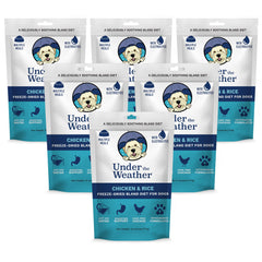 Under the Weather Dieta Blanda para perros, bolsa de 6oz, lista para rehidratar rápidamente.