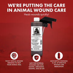 Underwood Horse Medicine aplicación para heridas equinas, ayuda a mantener la zona limpia.