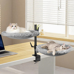 Unidevice cama doble para gatos en escritorio con giro de 360 grados para interacción cercana