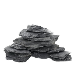 Unocho pizarra natural, textura oscura, ideal para acuario y terrario, crea refugios naturales.