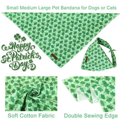 UP URARA PUP Bandana de algodón verde con trébol, suave y cómodo para mascotas