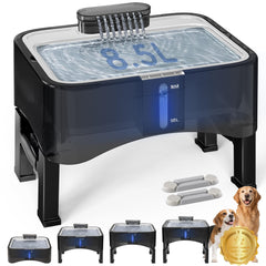 Upsky fuente de agua para perros con 4 alturas ajustables.