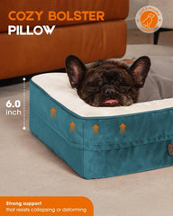 Upvilla cama-perro borde-elevado 3-pulgadas proporciona mayor seguridad al dormir.