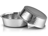 Bol URBUDDIES en acier inox martelé, idéal pour repas sans contact des moustaches.