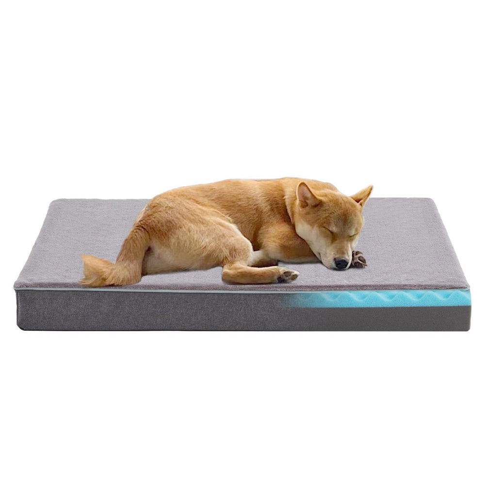 URGVANZ PET cama de espuma memoria para perros grandes con soporte ortopédico.