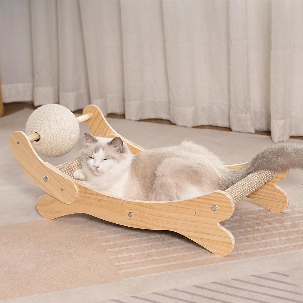 UUig cama rascador para gatos con sisal natural, descanso y juego.