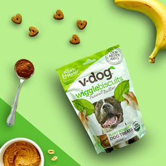 V-Dog galletas Wiggle: harina de trigo sarraceno, coco y linaza.