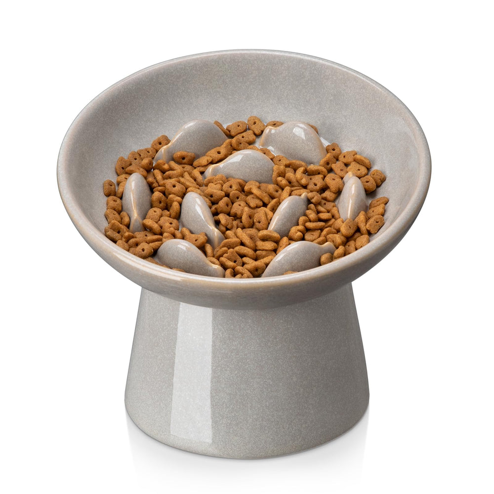 Vancasso cuenco lento cerámico para gatos, fomenta comer despacio y seguridad.