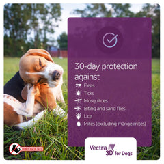 Vectra 3D para perro extra pequeño, repele pulgas, garrapatas y mosquitos sin mordida.