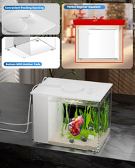Vehipa acuario nano iluminado por LED de tres colores.