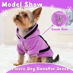 Vestido-invierno-para-perro-pequeno, cómodo y ligero para salidas diarias.