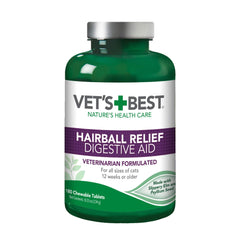 Vet's Best Cat Hairball Relief: botella con sabor a pollo para uso diario.