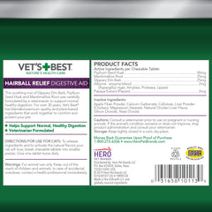 Vet's Best Cat Hairball Relief: tabletas masticables de pollo para digestión suave.