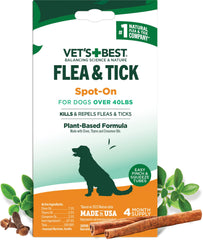 Vet's Best gotas para perros grandes: aplicación en espalda para protección natural.