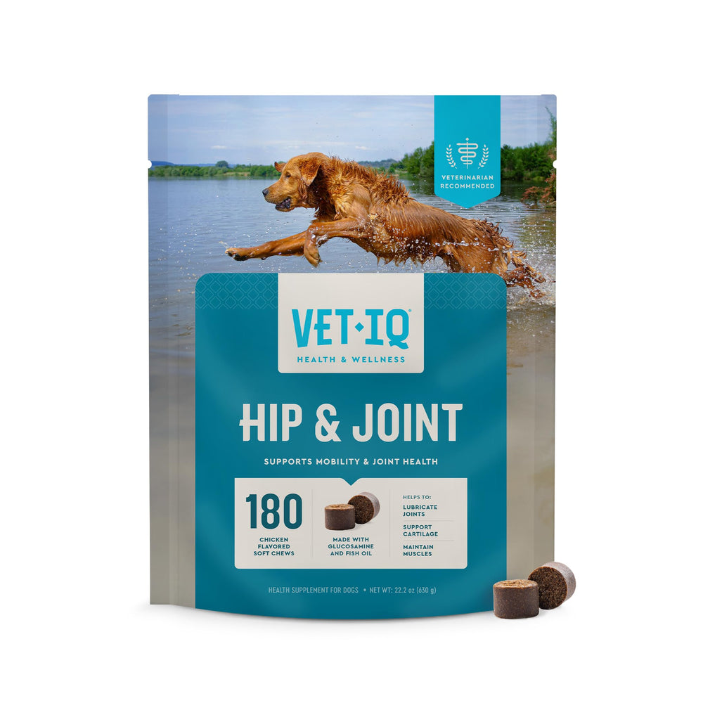 VetIQ glucosamina para hombros y articulaciones en bocados blandos.