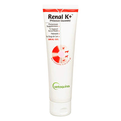 Vetoquinol Renal K+ gel sabor arce en envase, soporte renal suave para perros y gatos