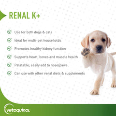 Vetoquinol Renal K+ polvo sabor pollo y pescado, opción sabrosa para dieta diaria