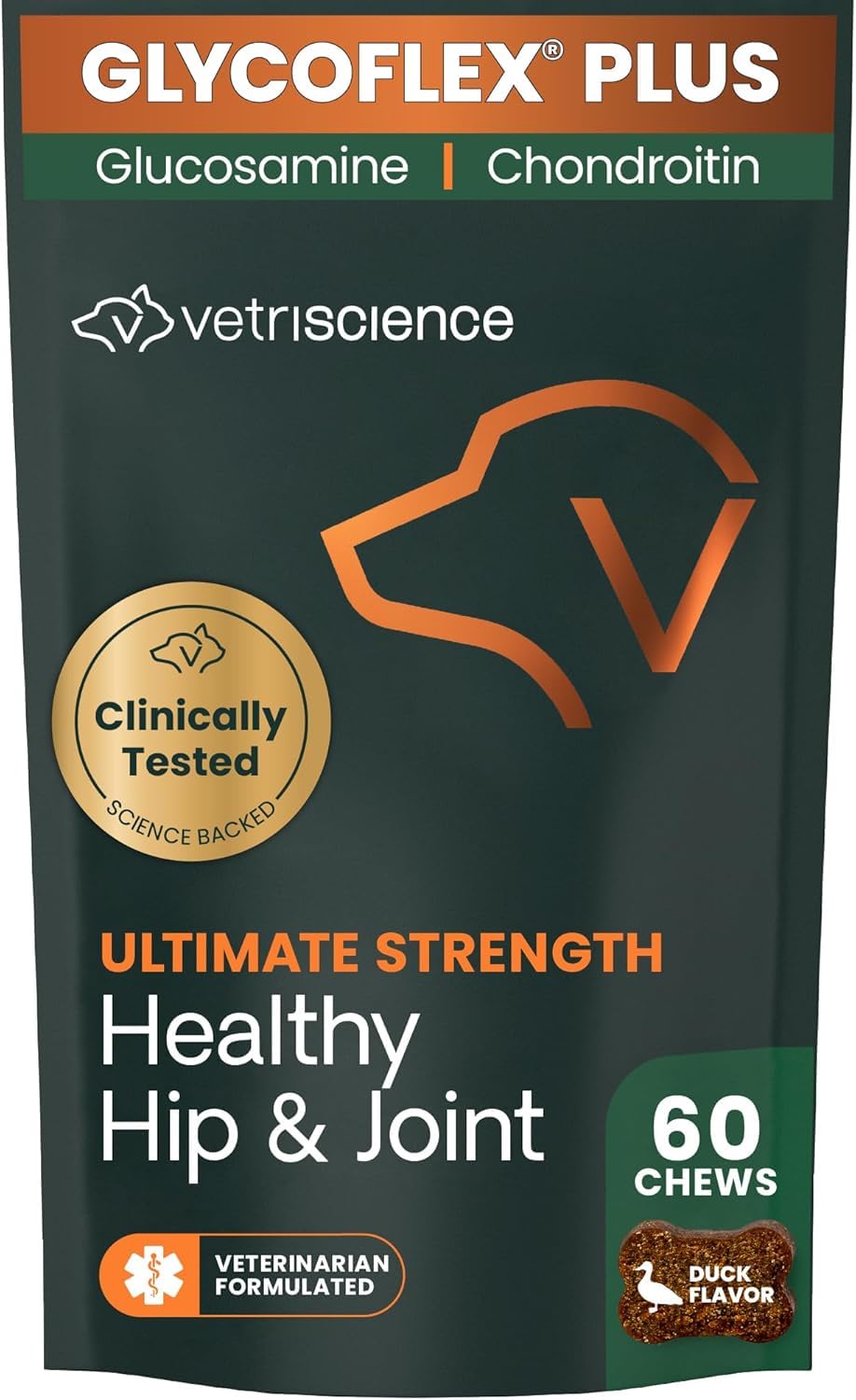 VetriScience Ultimate Strength articulaciones saludables, masticables para movilidad diaria del perro.