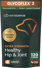 VetriScience GlycoFlex 3 – masticables, sabor delicioso, facilita la dosificación diaria para movilidad.