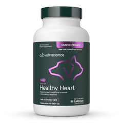 VetriScience Omega Healthy Heart capsulas apertura facil para soporte cardiaco diario en mascotas.