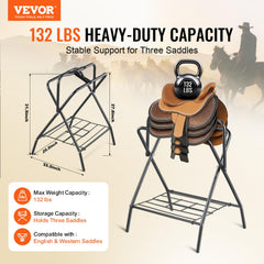 VEVOR caballete plegable en acero, estructura resistente para uso diario.