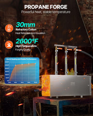VEVOR forja de propano alcanza 2600 °F para forjar herramientas resistentes