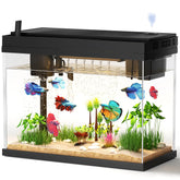 Pecera vhbw con vista general, ideal para escritorio compacto.