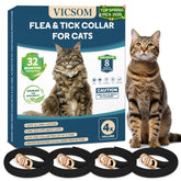 Collar antipulgas para gatos VICSOM con ajuste de 18,8 pulgadas, cómodo y seguro.