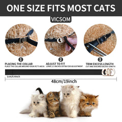 Collar de talla única de VICSOM, ajuste de 18-8 pulgadas para gatos.