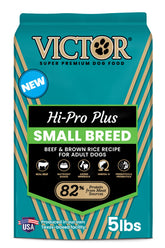 VICTOR Classic Hi-Pro Small Breed Adult 5 libras, croquetas pequeñas para mordida fácil.