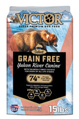 VICTOR Yukon River sin granos bolsa; croquetas de proteína para perros activos.