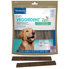 Virbac C.E.T. VeggieDent Zen, paquete frente, mejora higiene oral del perro.