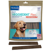 Virbac Veggiedent Flex diente-limpio mejora la higiene bucal de perros grandes.