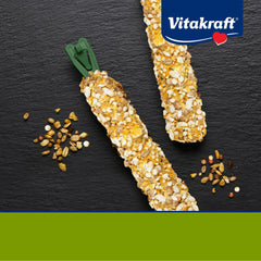 Vitakraft Conejo: granos popados y miel con sabor seductor para forrajeo.