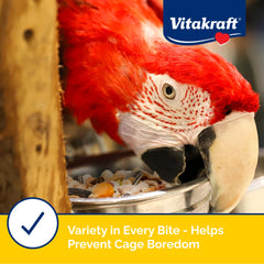 Vitakraft Menu para loros: apoyo al ciclo de muda para plumaje saludable.