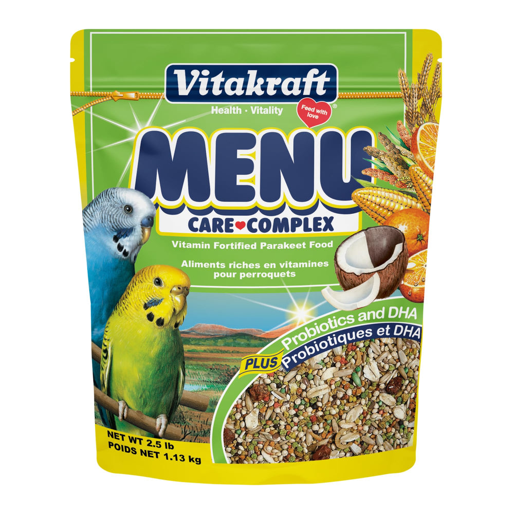 Vitakraft Menu para periquitos: comida diaria con variedad para más energía y plumaje brillante.