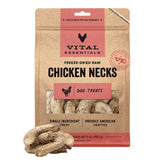Vital Essentials cuellos de pollo deshidratados en bolsa de 9 oz para perros