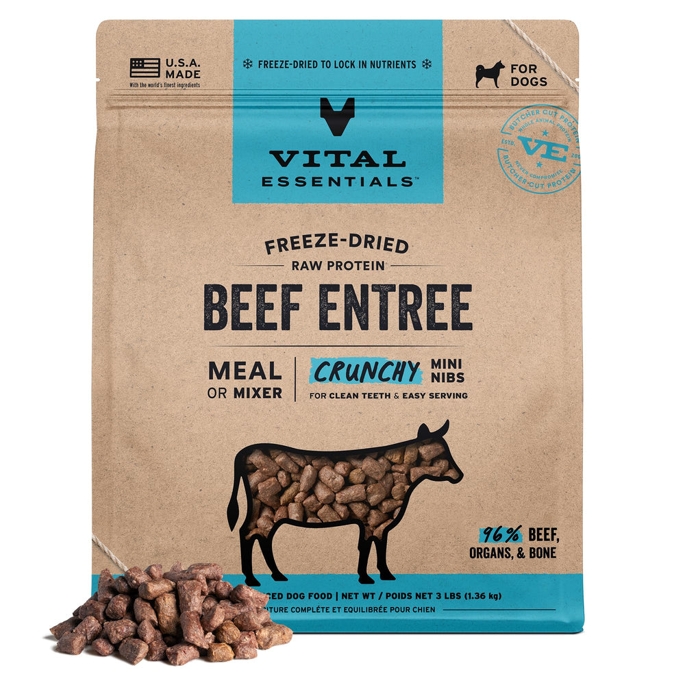 Vital Essentials mini-bocados crujientes de carne cruda para proteína completa