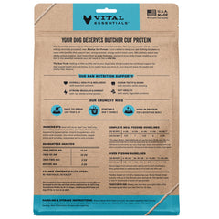 Vital Essentials nibs deshidratados en tazón, ideal como comida completa para perros