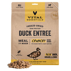 Vital Essentials pato-crujiente-mini-nibs: comida completa de alta proteína para perros