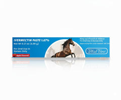 Vital Vine vermectina 1.87% paste, tubo de 6.08 g para dosificación precisa.