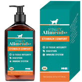 Vitalize Alimend K9 en botella vertiendo, apoyo estomacal suave para perros.