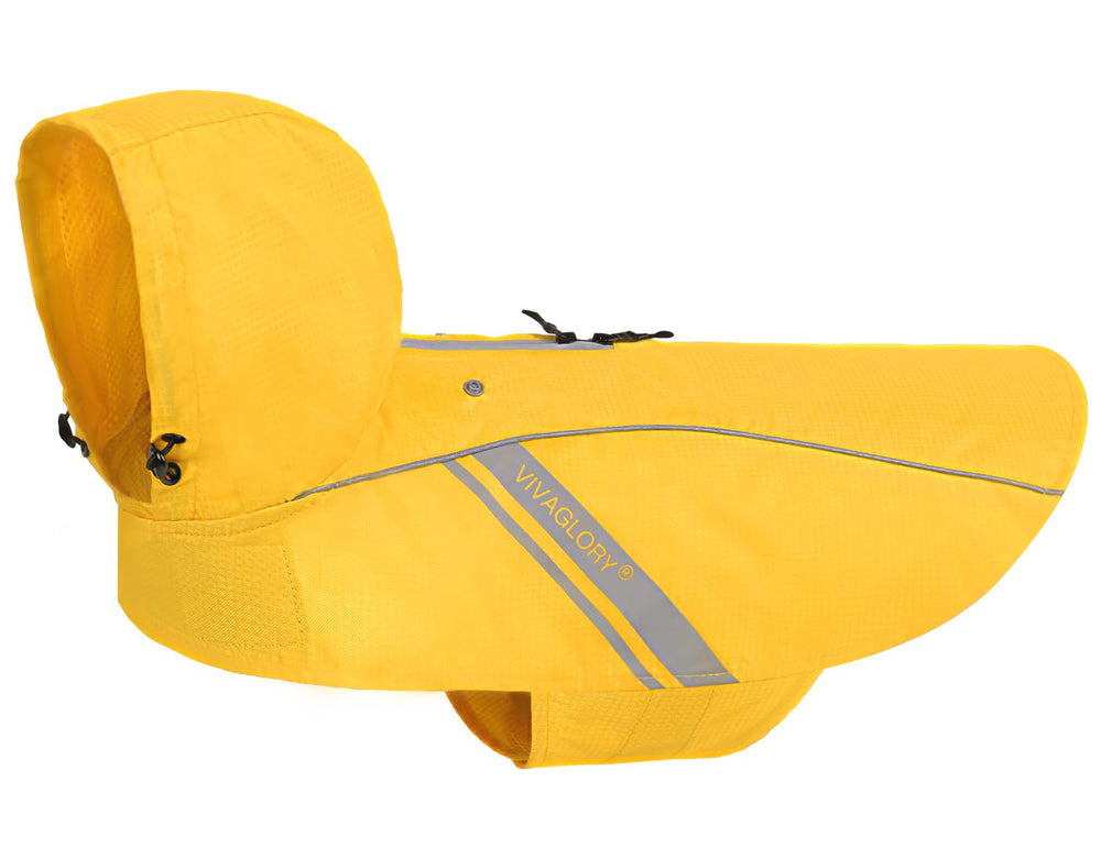 VIVAGLORY Wetoff abrigo impermeable amarillo con capucha para días lluviosos