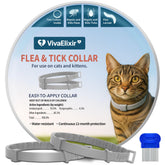 VivaElixir collar antipulgas para gatos en empaque visible, protección duradera para mascotas.