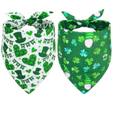 Bandana Vivifying para perro, Día de San Patricio en verde, ideal para fotos festivas.