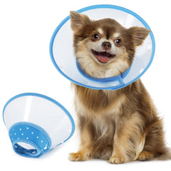Collar Isabelino Vivifying para perros pequeños, azul, protege heridas tras cirugía.
